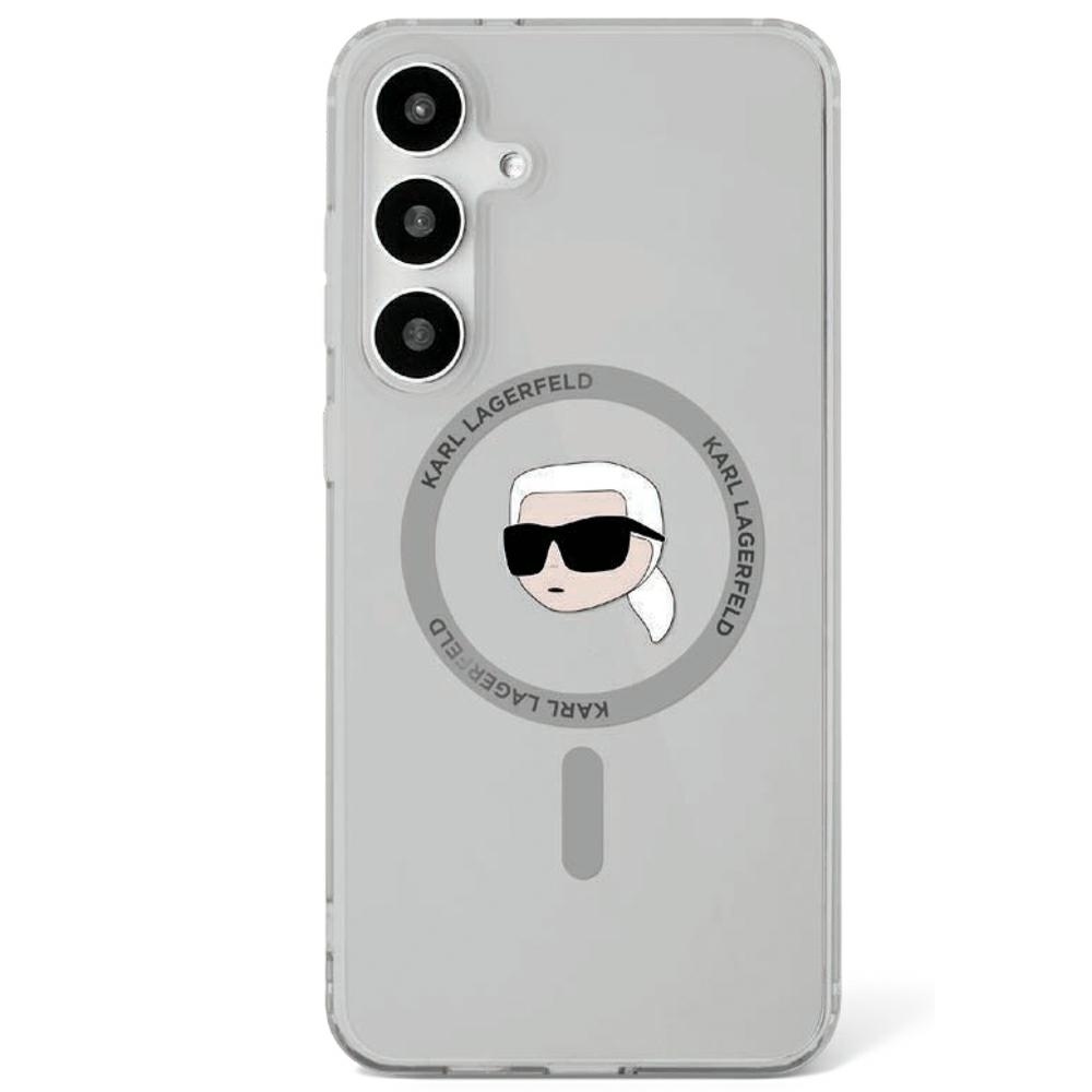 Originální zadní kryt KARL LAGERFELD Button Karl Head Printed Logo Magsafe pro Samsung Galaxy S25 black