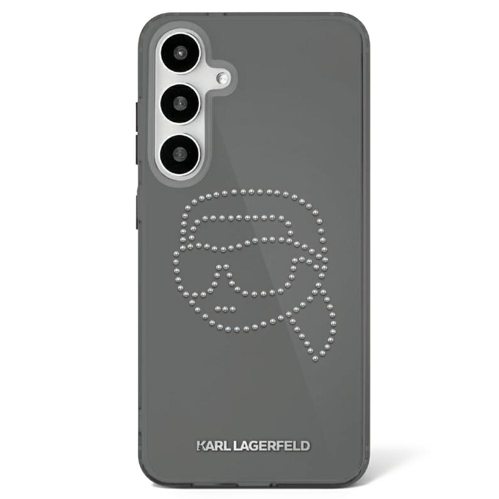 Levně Originální zadní kryt KARL LAGERFELD Rhinestones Karl Head Logo pro Samsung Galaxy S25 black