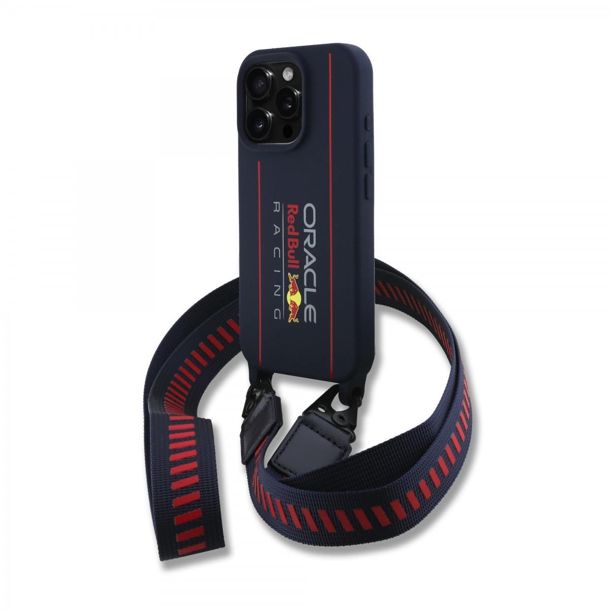 Levně Zadní kryt Red Bull Silicone Vertical Logo MagSafe + Crossbody Popruh pro iPhone 16 Pro Max Navy
