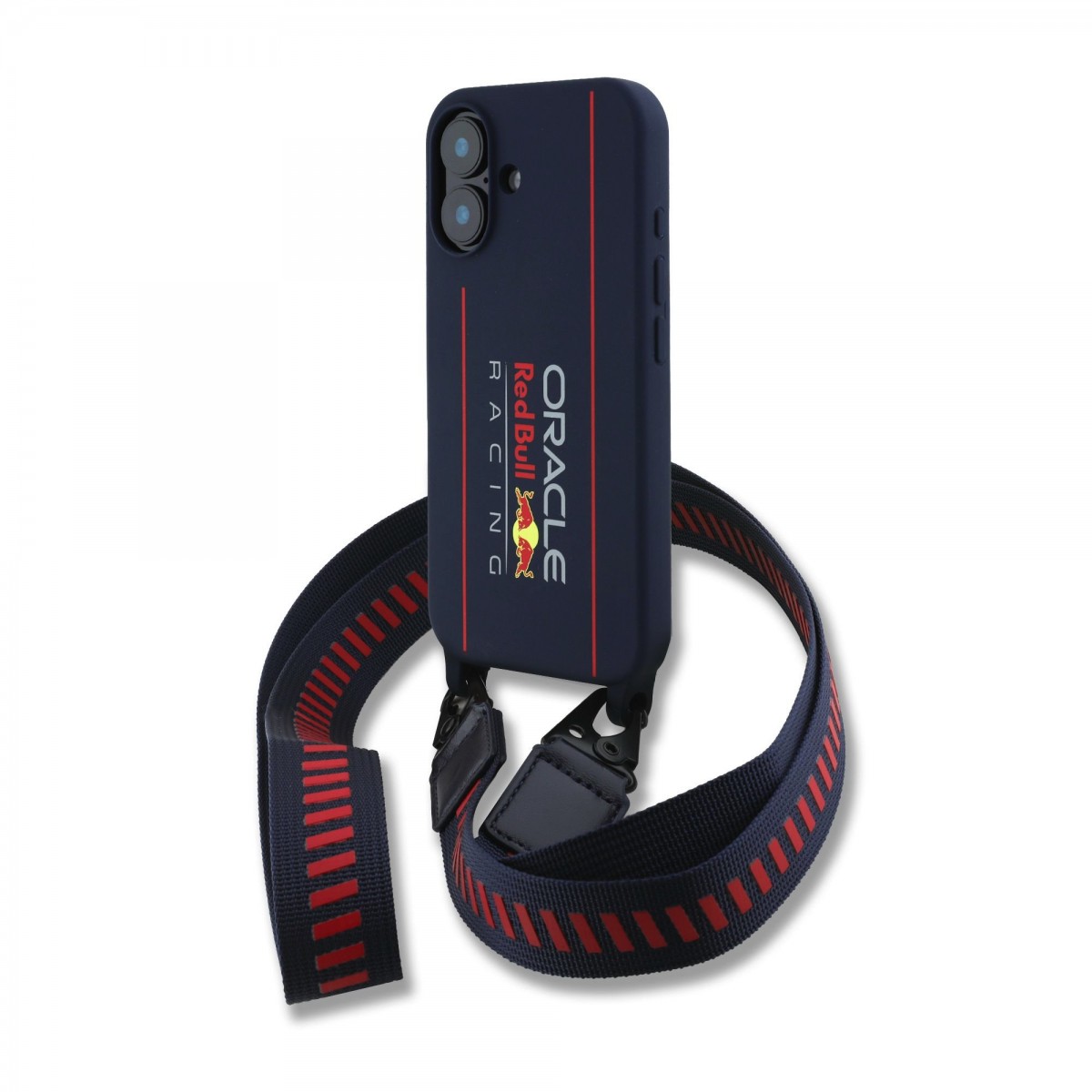 Levně Zadní kryt Red Bull Silicone Vertical Logo MagSafe + Crossbody Popruh pro iPhone 16 Navy