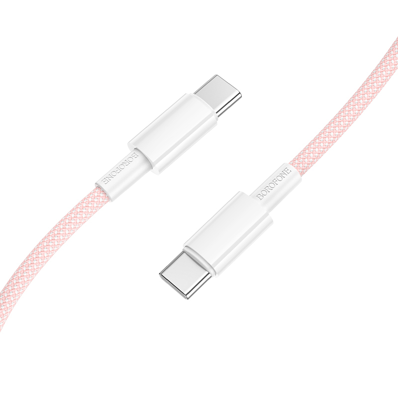 Levně Datový kabel Borofone BX117 Source USB-C - USB-C PD 60W 3A 1m růžový