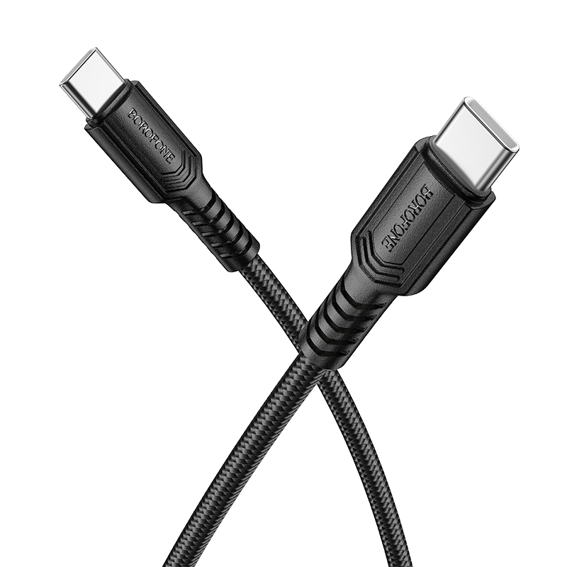 Levně Datový kabel Borofone BX116 Certain USB-C - USB-C PD 60W 3A 1m černý