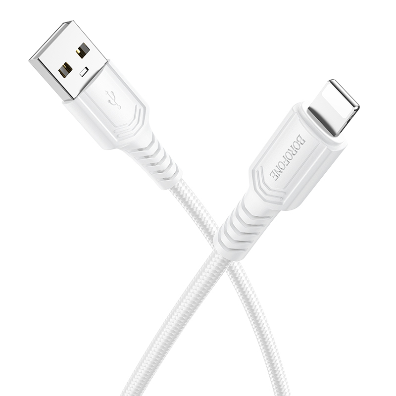Levně Datový kabel Borofone BX116 Certain USB-A - Lightning 2,4A 1m bílý
