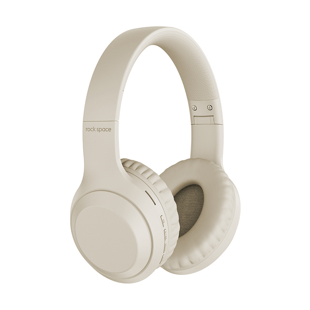 Levně Bezdrátová sluchátka Rock O2 bluetooth béžová