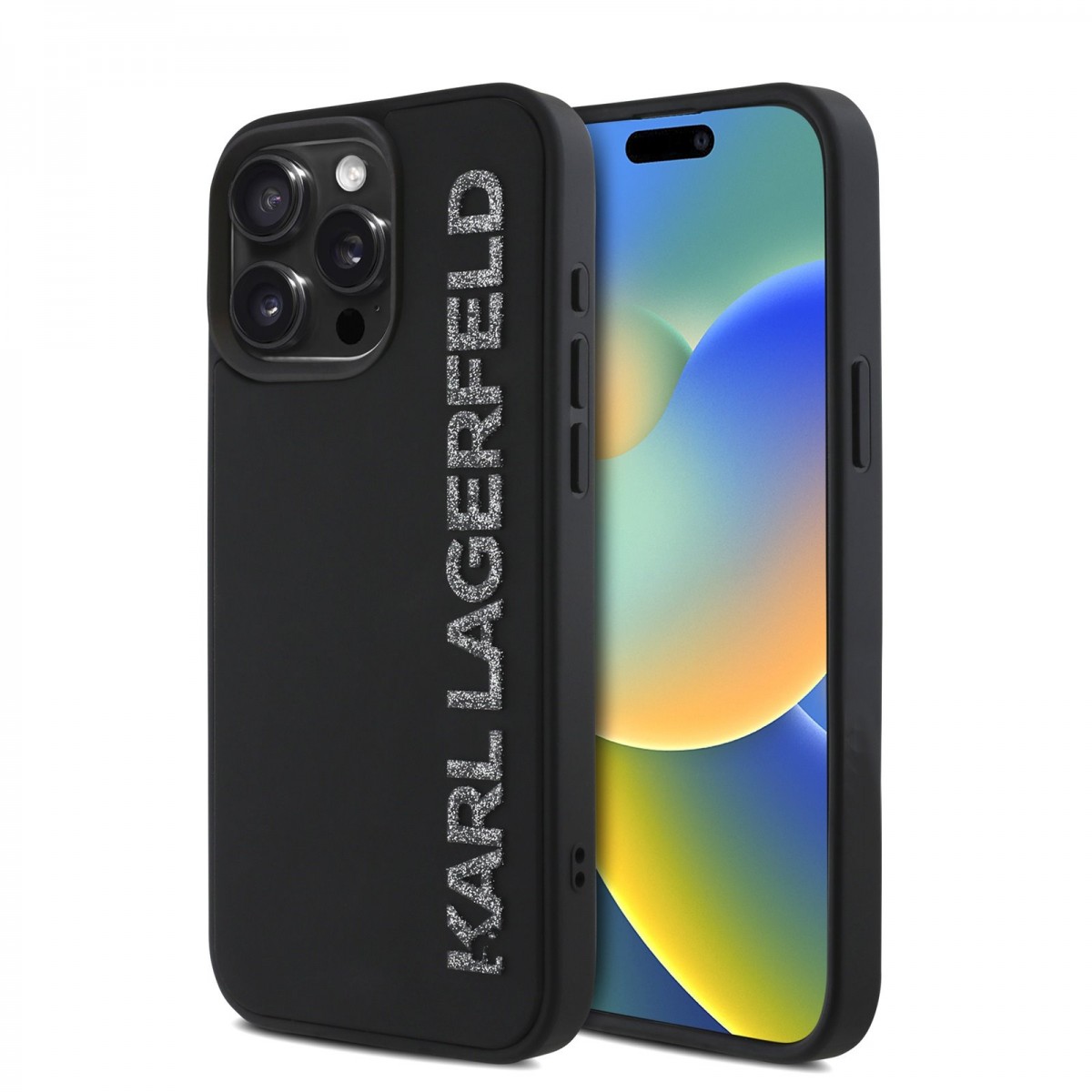 Levně Zadní kryt Karl Lagerfeld 3D Rubber Glitter Logo pro iPhone 15 Pro Max Black