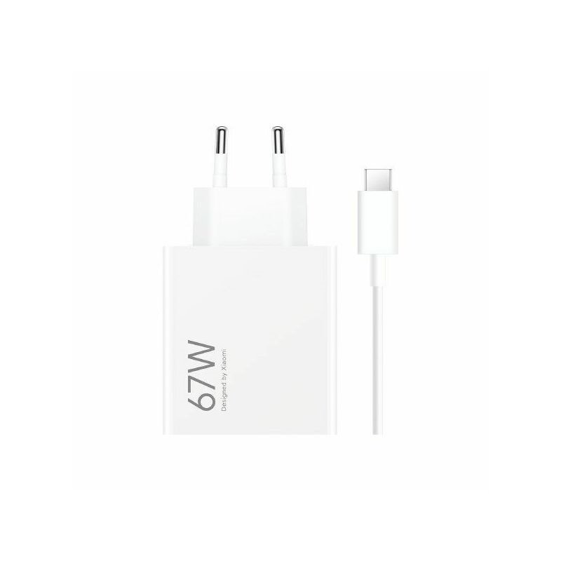 Levně Rychlonabíječka Xiaomi MDY-12-EH s datovým kabelem USB-C 67W bílá