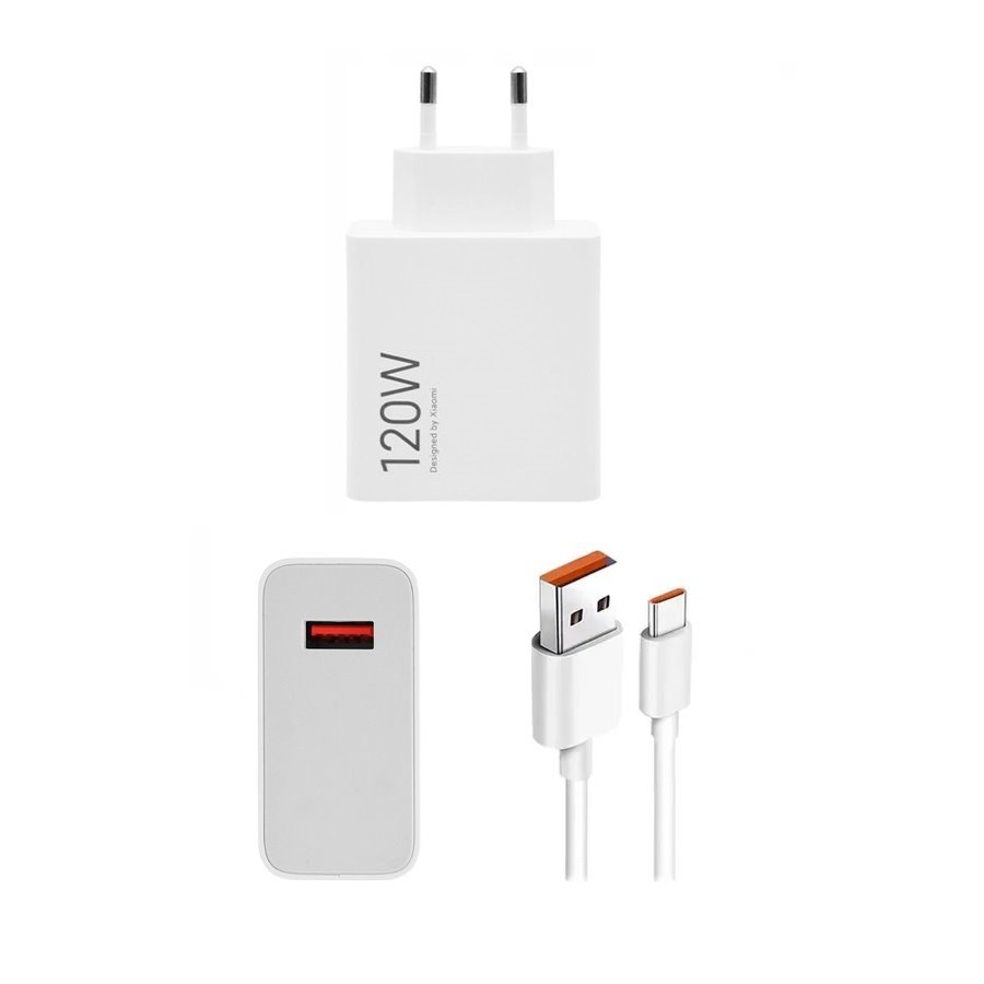 Levně Rychlonabíječka Xiaomi MDY-14-EE s datovým kabelem USB-C 120W bílá