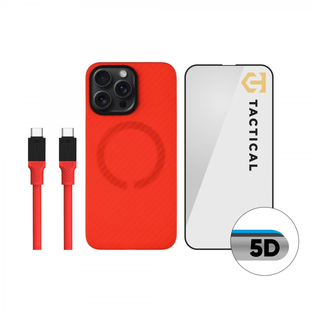 Levně Tactical Red Limited Edition Combo pro Apple iPhone 15 Pro Max