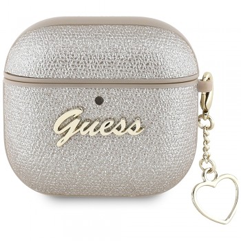 Originální pouzdro GUESS Metallic Script Charm pro Airpods 4 zlaté