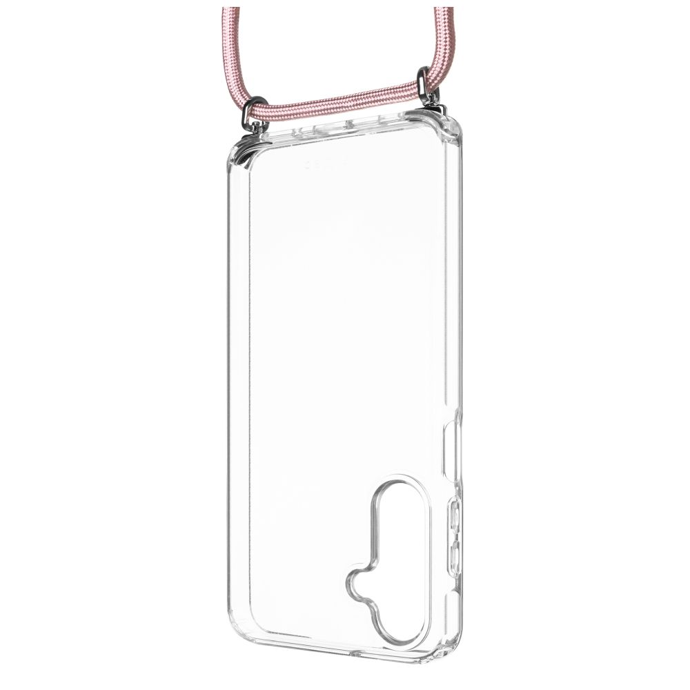 Levně Zadní kryt FIXED Pure Neck s odnímatelnou růžovou šňůrkou na krk pro Samsung Galaxy A16 4G/5G