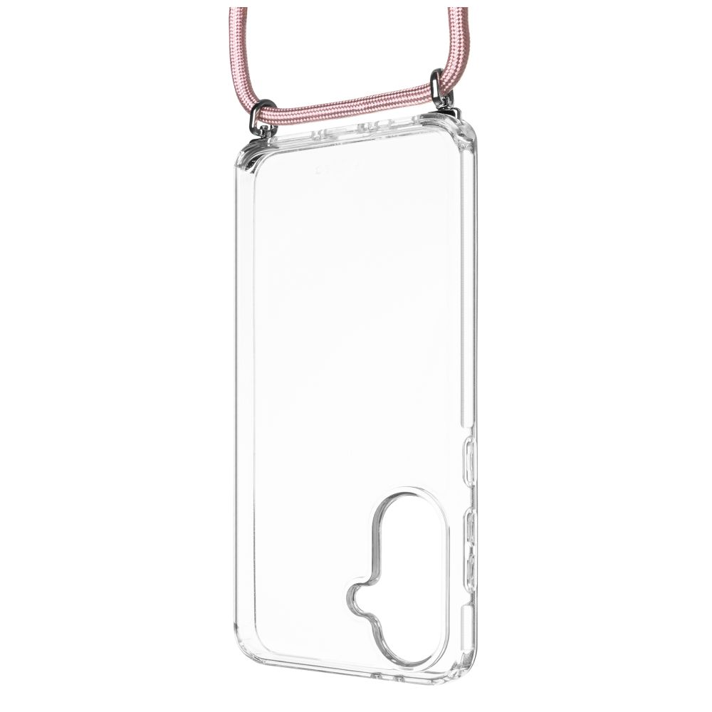 Levně Zadní kryt FIXED Pure Neck s odnímatelnou růžovou šňůrkou na krk pro Samsung Galaxy A36 5G