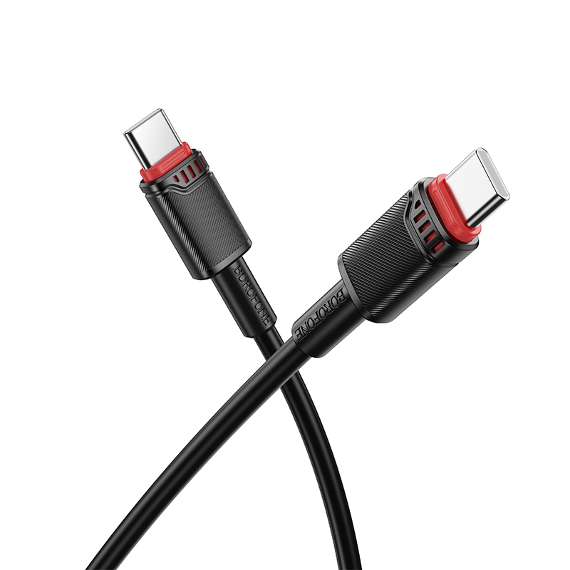 Levně Datový kabel Borofone BX110 Beneficio USB-C - USB-C 60W 3A 1m černý