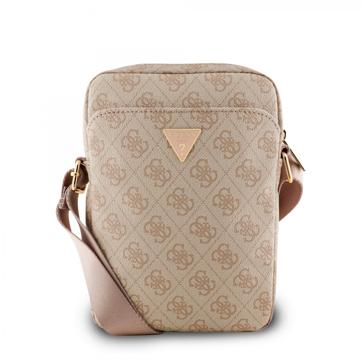 Levně Kabelka Guess PU 4G Triangle Logo 8" Pink