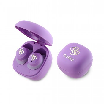 Bezdrátová sluchátka Guess 4G Logo Mini TWS Purple