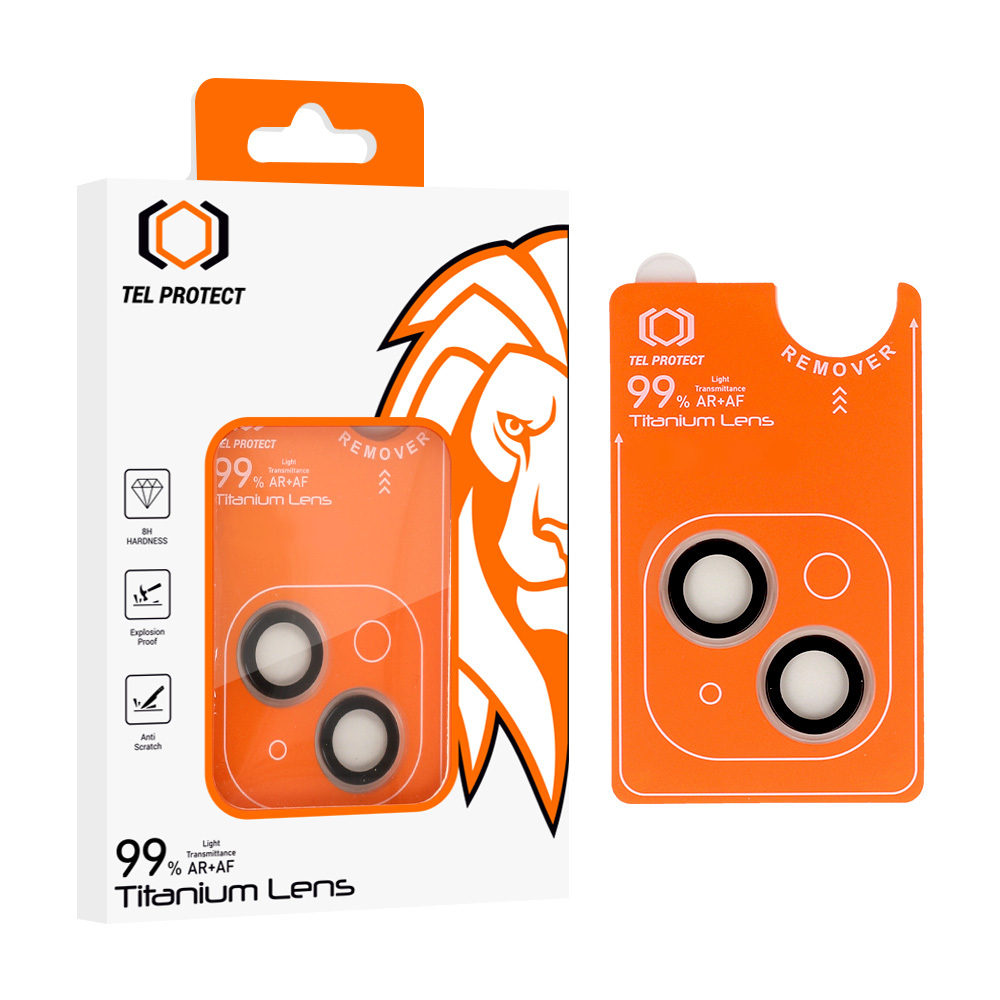 Levně Tvrzené sklo Tel Protect Titanium Lens 99% AR na fotoaparát pro iPhone 14-14 Plus transparent (2 pcs)