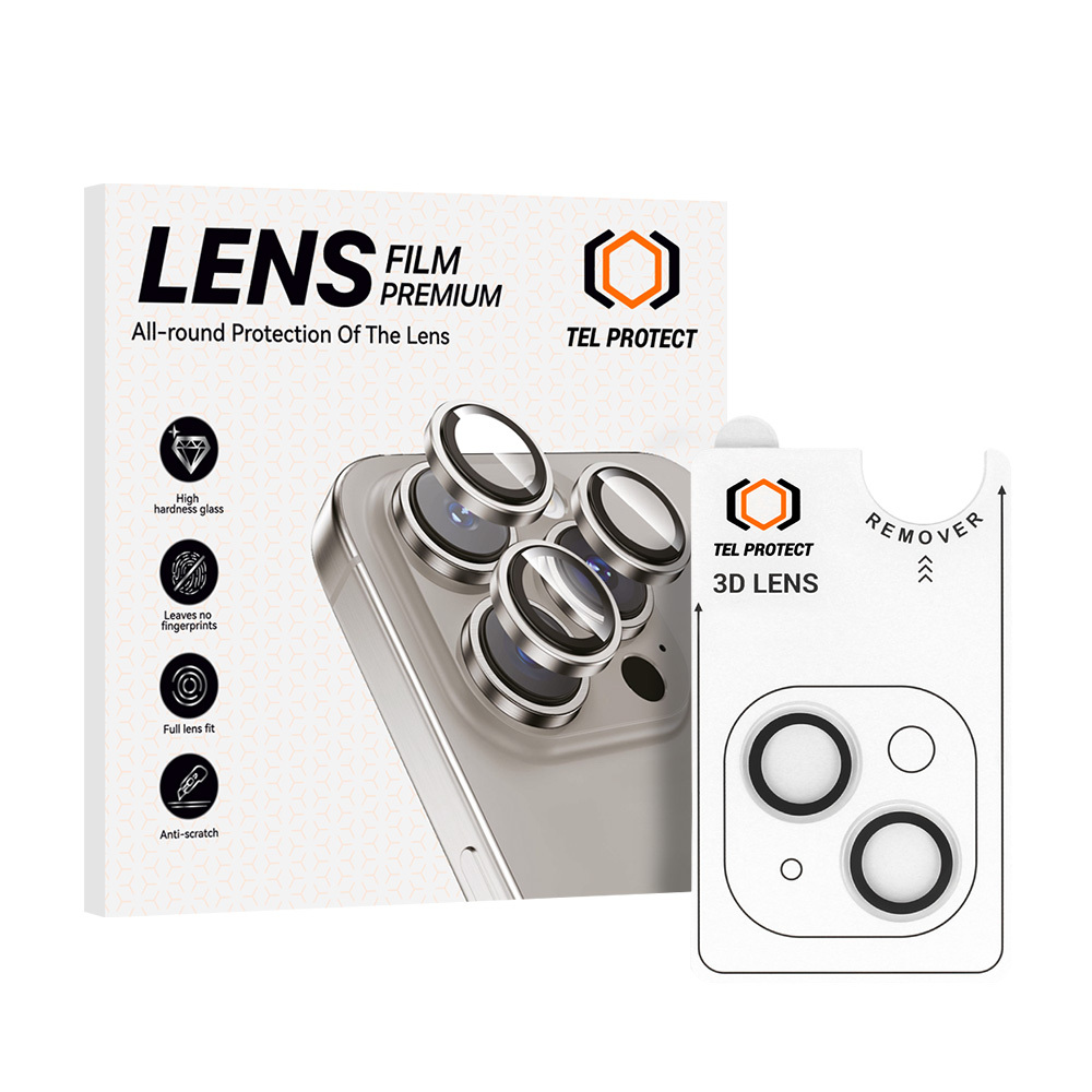 Levně Tvrzené sklo Tel Protect 3D Lens na fotoaparát pro iPhone 15-15 Plus transparent (2 pcs)