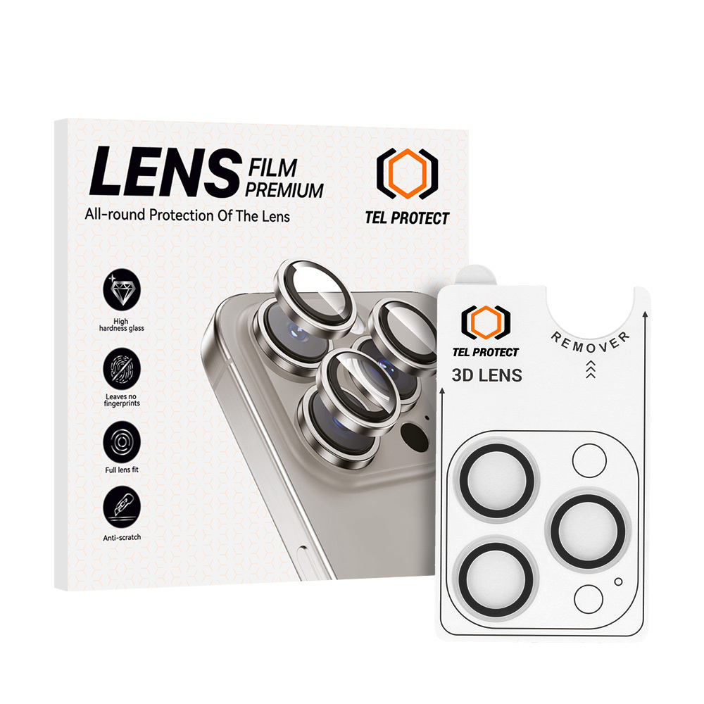 Levně Tvrzené sklo Tel Protect 3D Lens na fotoaparát pro iPhone 15 Pro-15 Pro Max transparent (3 pcs)