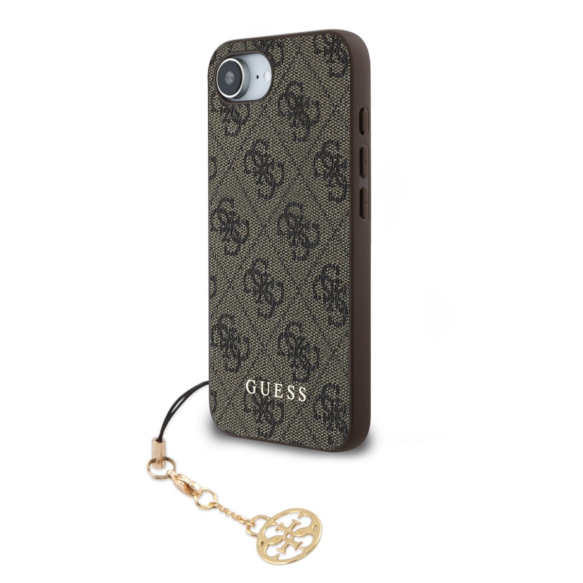 Levně Zadní kryt Guess 4G Charm pro iPhone 16e Tone on Tone Brown