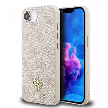 Zadní kryt Guess PU 4G Small Metal Logo MagSafe pro iPhone 16e Pink