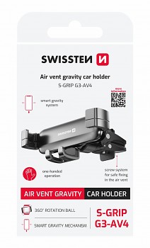 Držák Swissten Gravity S-Grip G3-AV4 do ventilace černý 