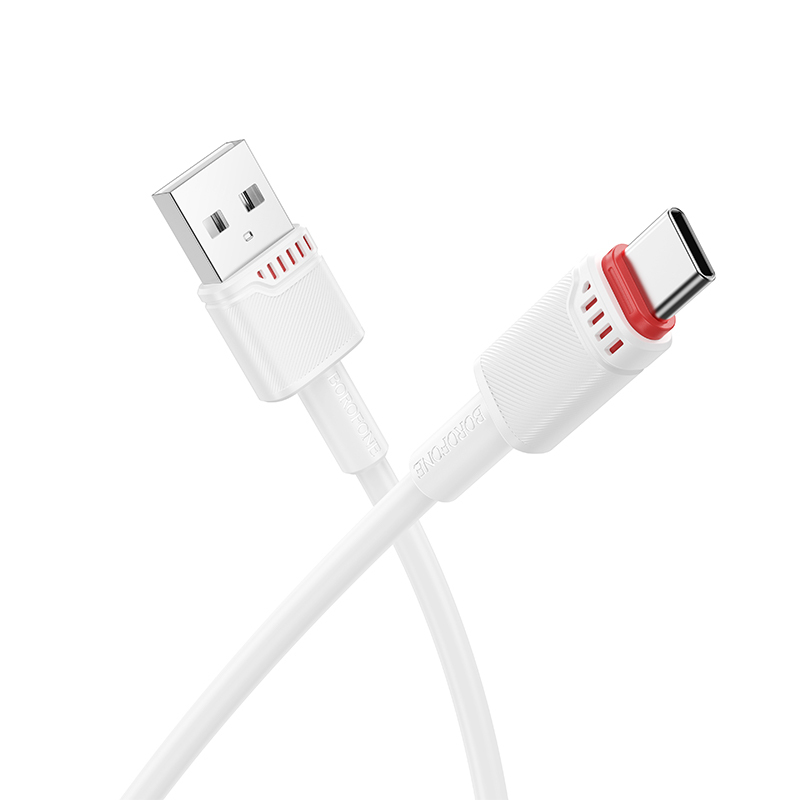 Levně Datový kabel Borofone BX110 Beneficio USB-A na USB-C 2,4A 1m bílý
