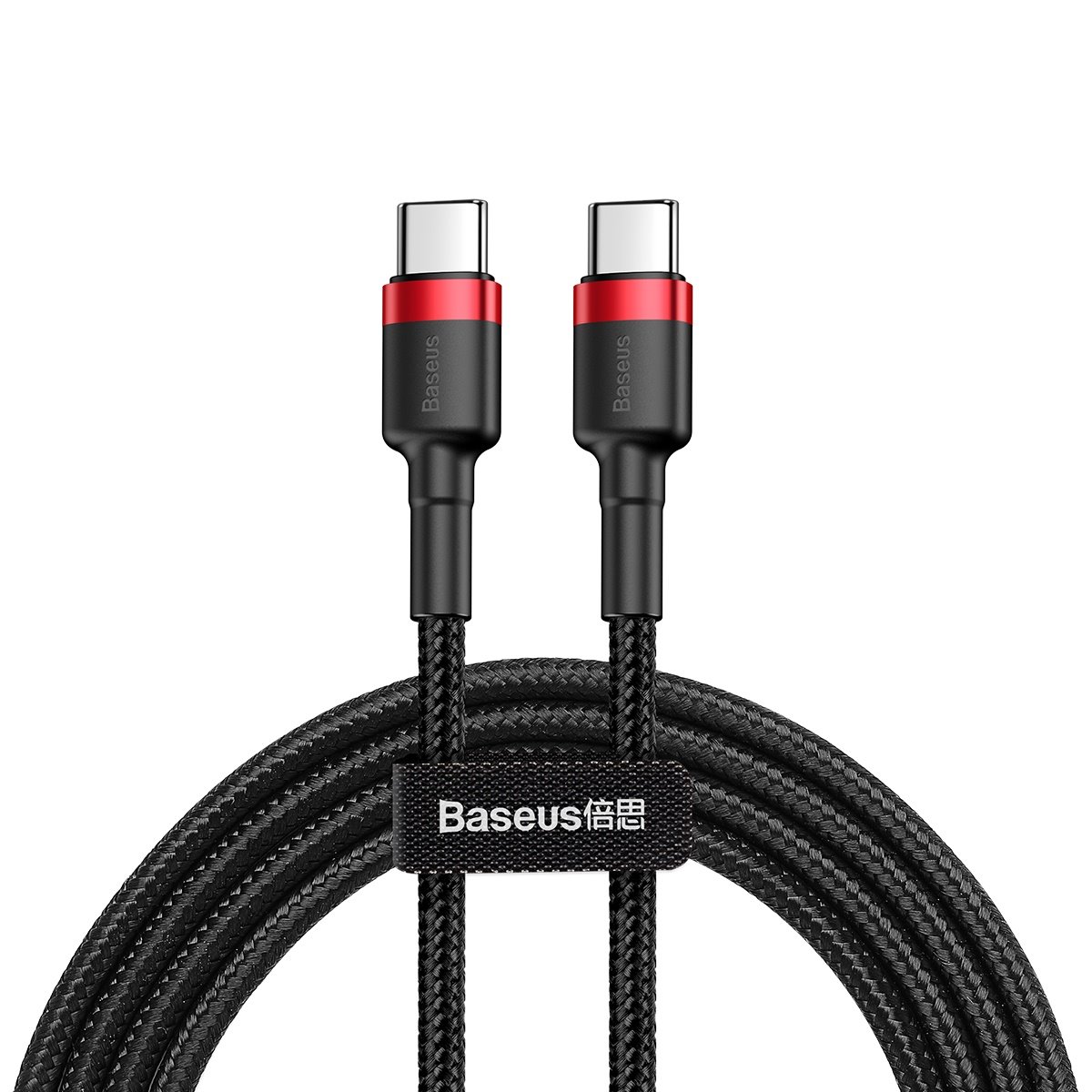 Levně Datový kabel Baseus Cafule Flash Charging USB-C - USB-C 60W 1m Red-Black
