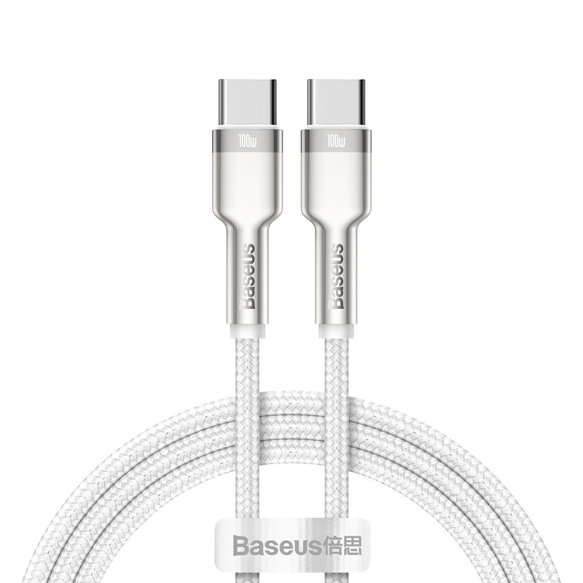 Levně Datový kabel Baseus Cafule Metal Series USB-C - USB-C 100W 1m White