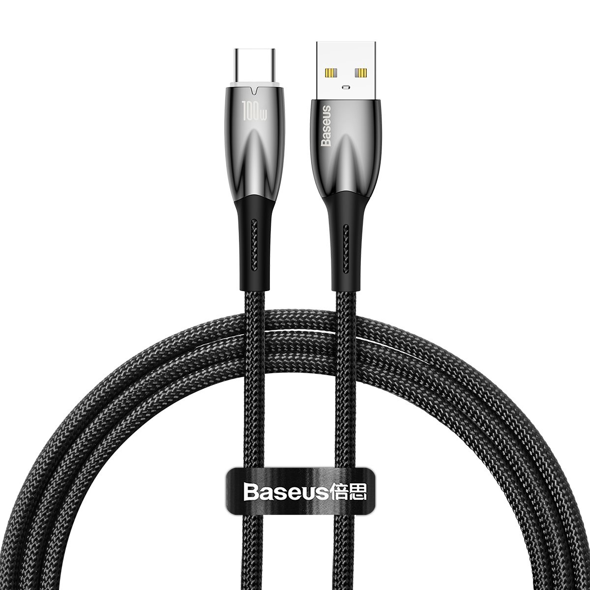 Levně Datový kabel Baseus Glimmer Series Fast Charging USB-A - USB-C 100W 1m Black