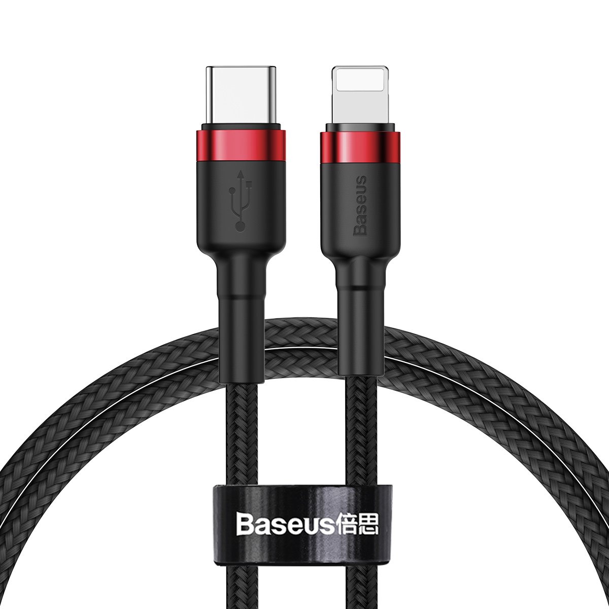 Levně Datový kabel Baseus Cafule USB-C - Lightning 20W 1m Red-Black