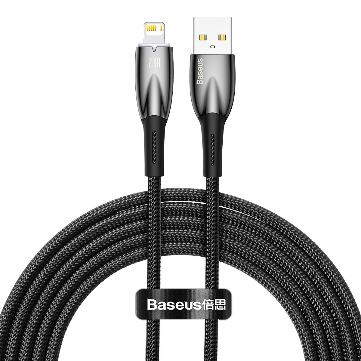 Levně Datový kabel Baseus Glimmer Series Fast Charging USB-A - Lightning 2.4A 2m Black