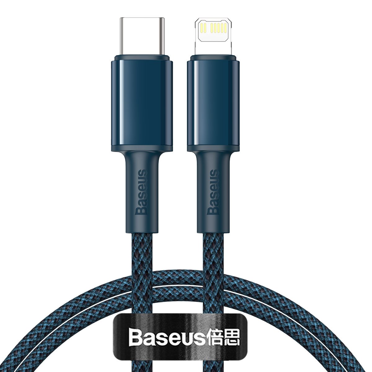 Levně Datový kabel Baseus High Density Braided Series Fast Charging USB-C - Lightning 20W 1m Blue