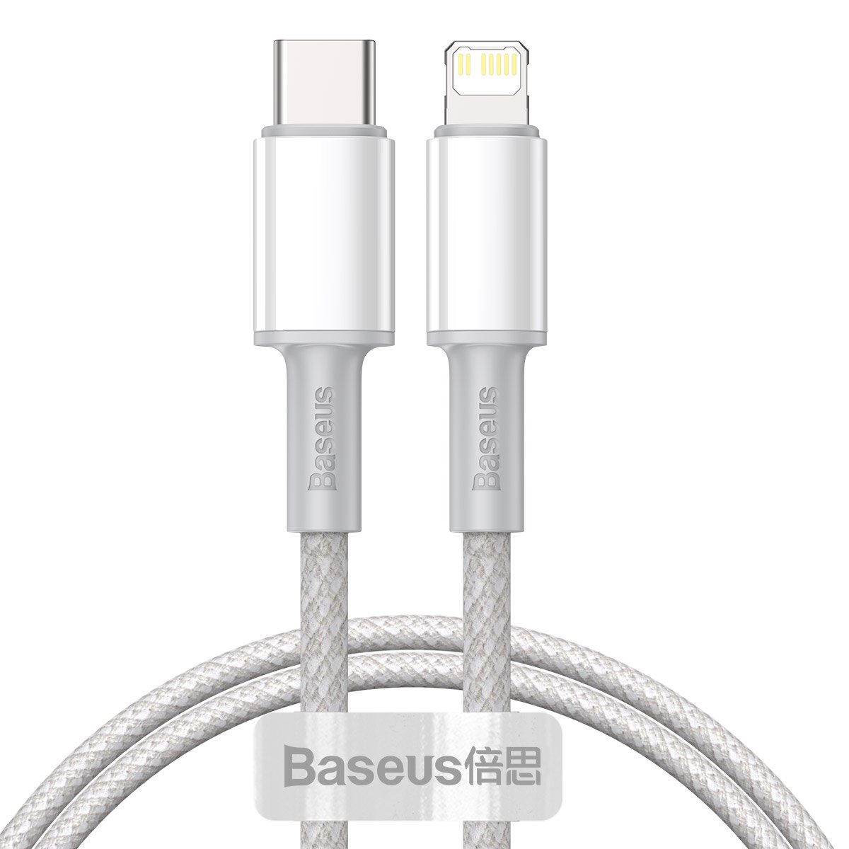 Levně Datový kabel Baseus High Density Braided Series Fast Charging USB-C - Lightning 20W 1m White