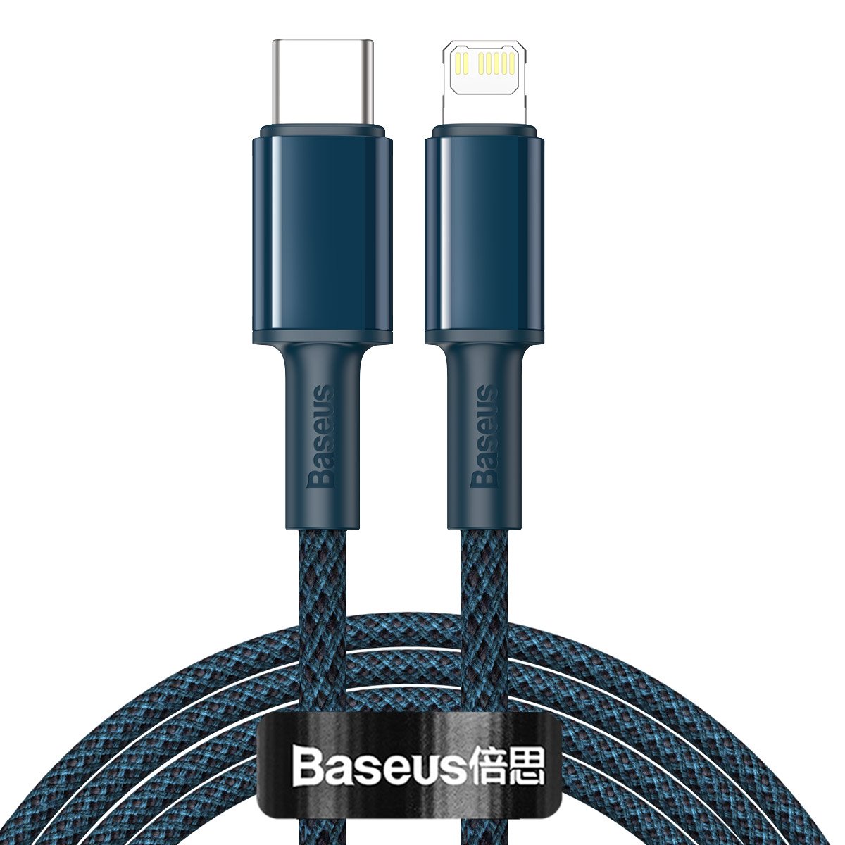 Levně Datový kabel Baseus High Density Braided Series Fast Charging USB-C - Lightning 20W 2m Blue