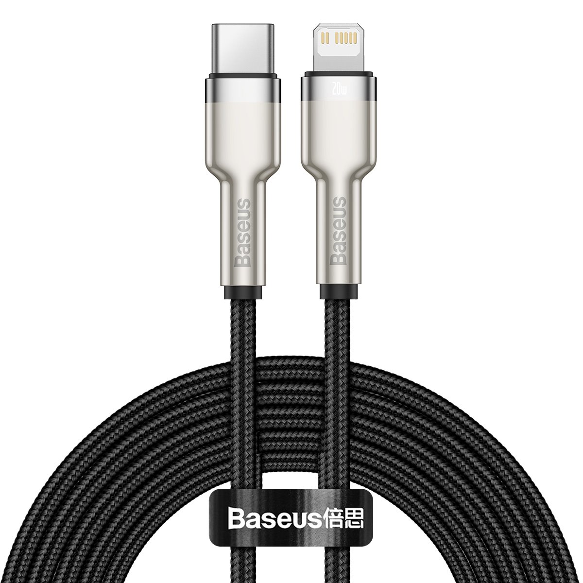 Levně Datový kabel Baseus Cafule Metal Series USB-C - Lightning 20W 2m Black