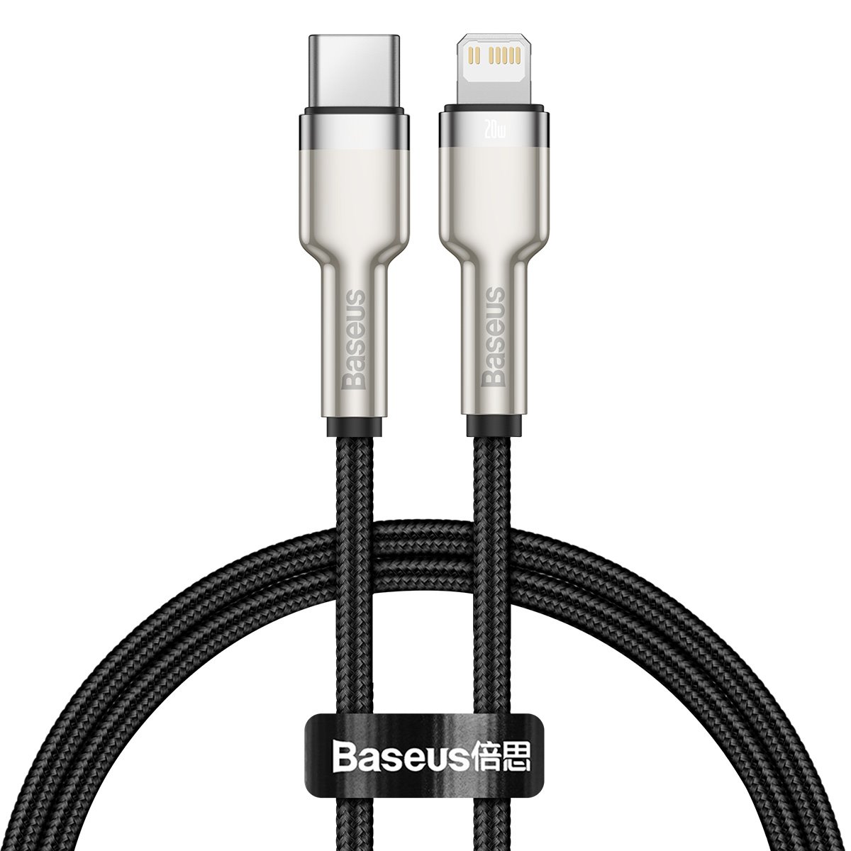 Levně Datový kabel Baseus Cafule Metal Series USB-C - Lightning 20W 0.25m Black