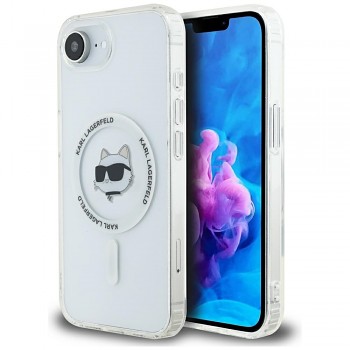 Zadní kryt KARL LAGERFELD IML Metal Choupette Head MagSafe pro iPhone 16e white
