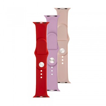 3x set silikonových řemínků FIXED Silicone Strap pro Apple Watch 42/44/45/46/49mm v různých barvách, variace 2