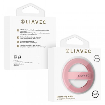 Prsten na mobil Liavec Magsafe pink
