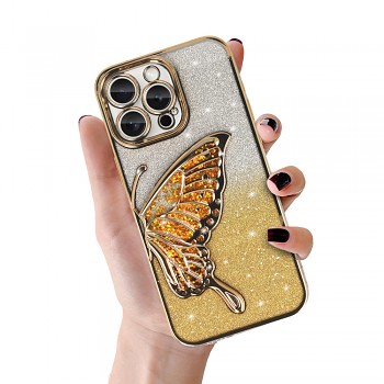 Zadní kryt Tel Protect Butterfly Water pro iPhone 16e gold