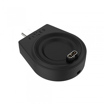Nabíjecí USB-C adaptér FIXED pro smartwatch Garmin Fenix 5/6/7/7X/8, Epix, Venu 2/3/3S, Vívoactive 3/4/5, černý