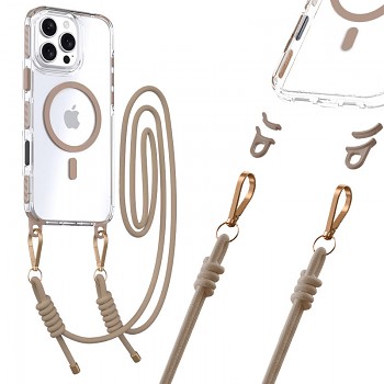 Zadní kryt Tel Protect Strap Clear pro iPhone 15 gold