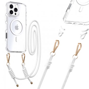 Zadní kryt Tel Protect Strap Clear pro iPhone 16 Pro white