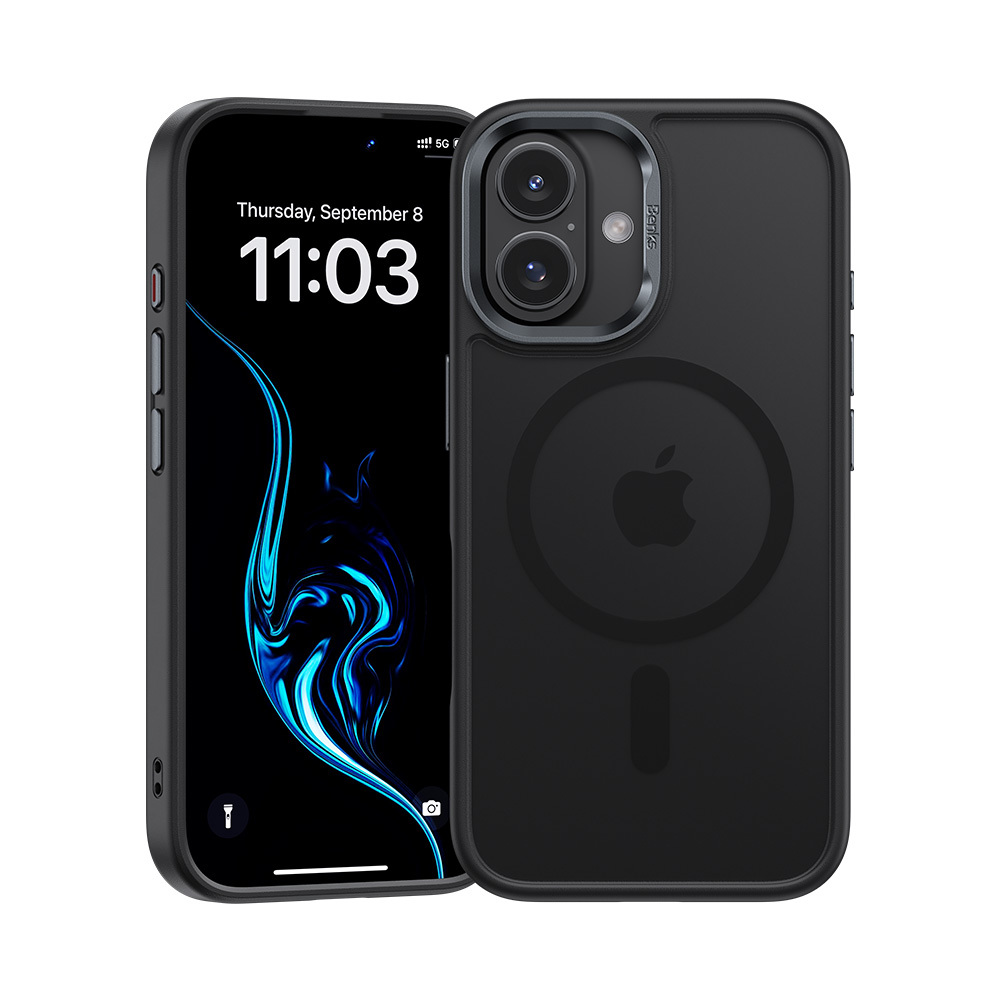 Levně Zadní kryt Benks Magnetic Mist Metal Frame pro iPhone 16 Plus black