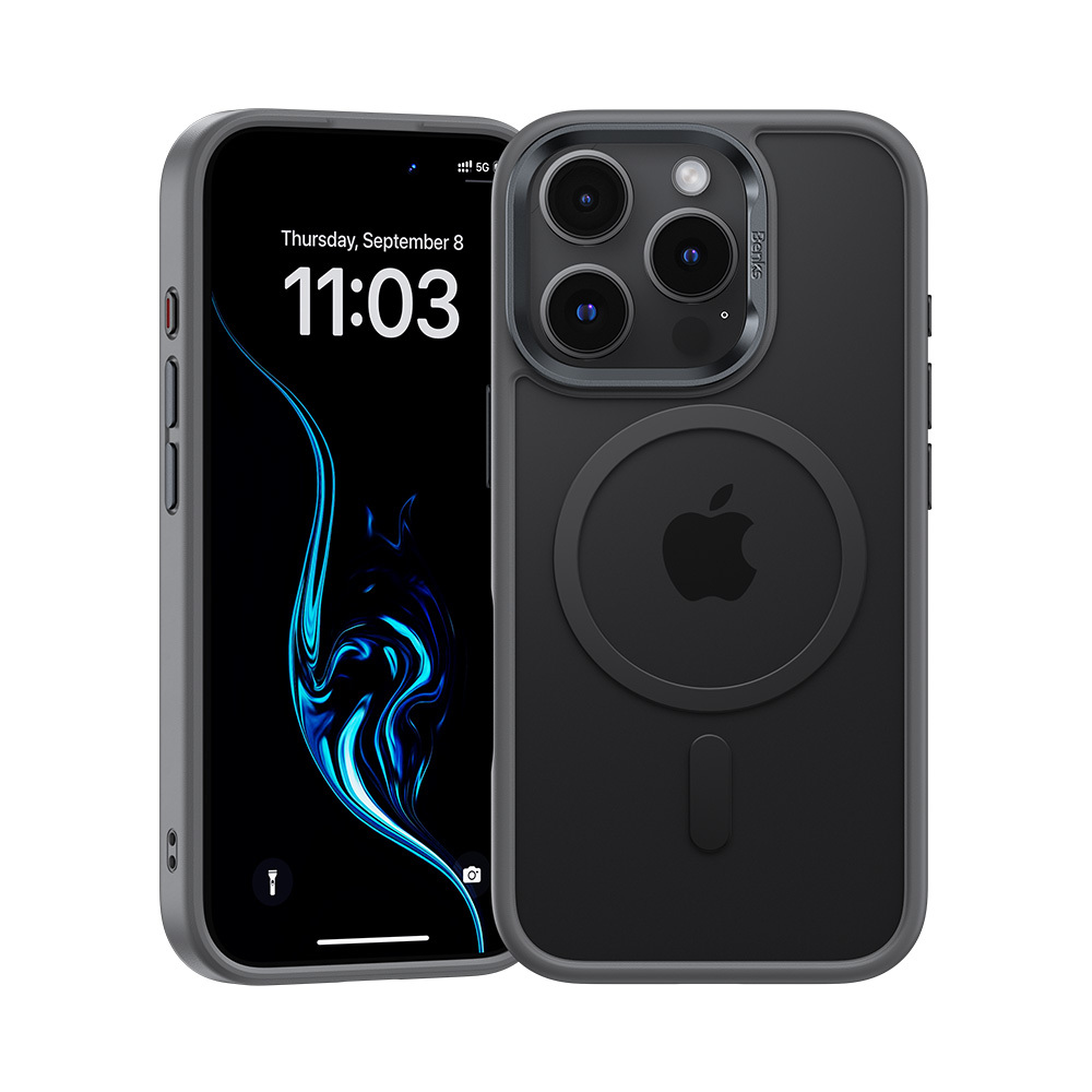 Levně Zadní kryt Benks Magnetic Mist Metal Frame pro iPhone 16 Pro Max grey