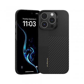 Zadní kryt Benks Montage Magnetic Armor Air Kevlar PC Frame 600D+1500D (MB66) pro iPhone 16 Pro Max black