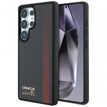 Zadní kryt Original RED BULL Real Carbon Fiber Powerbar MagSafe pro Samsung Galaxy S25 Ultra black