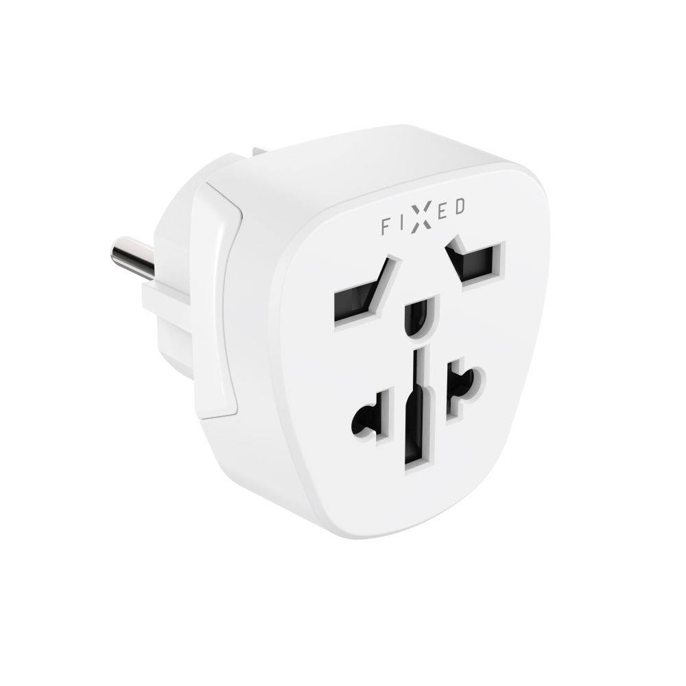 Levně Adaptér FIXED EU Adapter 2 pro zapojení UK, US, AUS nabíječek do EU zásuvek, bílý