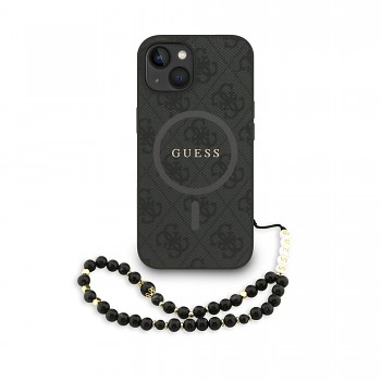 Zadní kryt Guess PU Leather 4G Colored Ring Strap MagSafe pro iPhone 13 Black