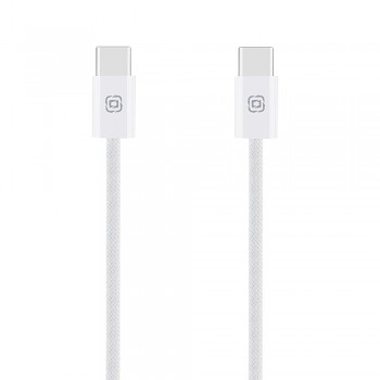 Pletený kabel OBAL:ME Super Fast USB-C-USB-C 60W 1m White