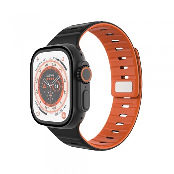 Magnetický řemínek FIXED Silicone Magnetic Strap pro Apple Watch 44/45/46/49mm, černý
